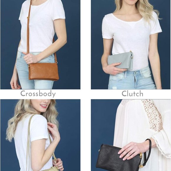 Vegan Leather Wallet Purse Clutch Small Handbag Phone Card Slots Crossbody - Picture 4 of 7